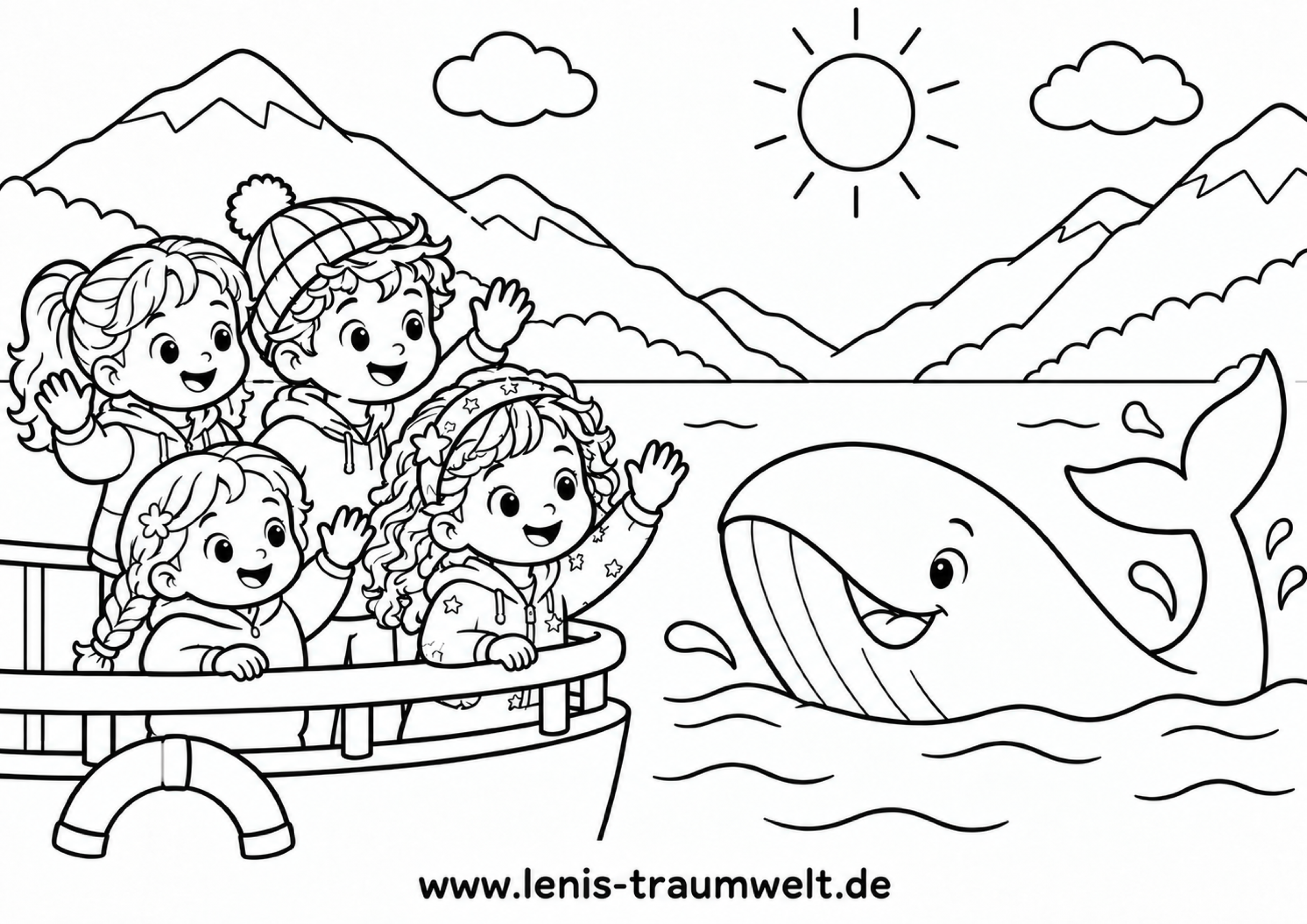 Leni Und Der Freundliche Wal A4 Quer